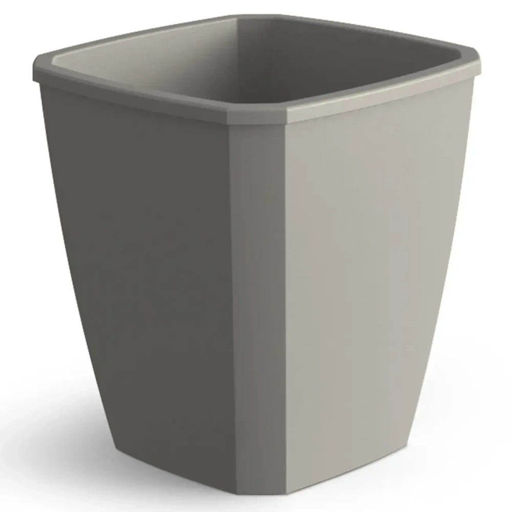 Кашпо для цветов пластиковое 2,4л «Лаунж» с дренажной вставкой пыльно-серое С371ПСЕР