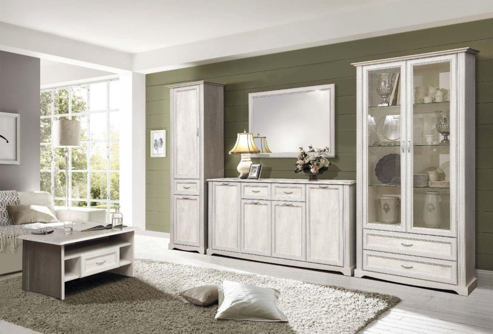 Гостиная Сохо комплектация 2 бетон белый/бетон патина