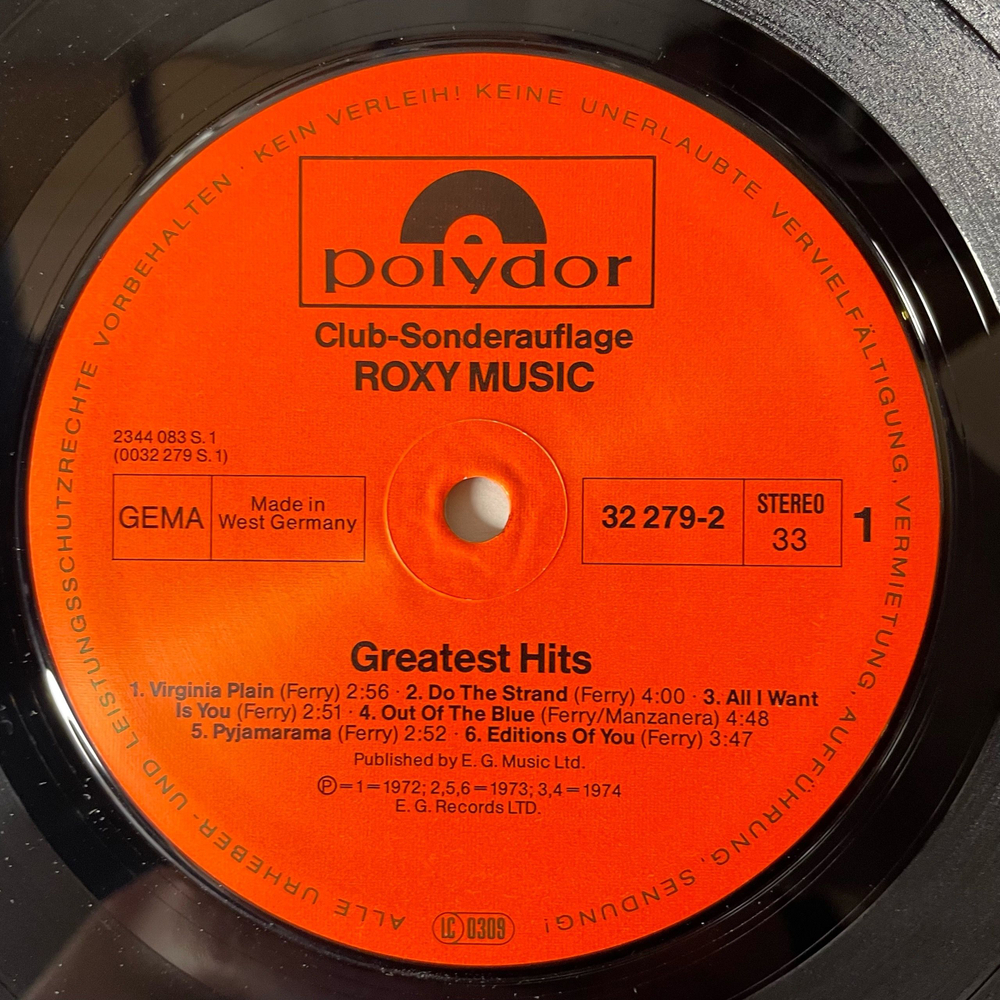 Винтажная виниловая пластинка LP Bryan Ferry Roxy Music Greatest Hits (Германия 1977)