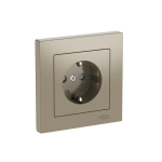 ATLASDESIGN РОЗЕТКА с заземлением со шторками, 16А, в сборе, быстрозажим. клем., ШАМПАНЬ