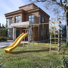 Детский спортивный комплекс для дачи ROMANA Богатырь Плюс 2 (Качели гнездо 100см)