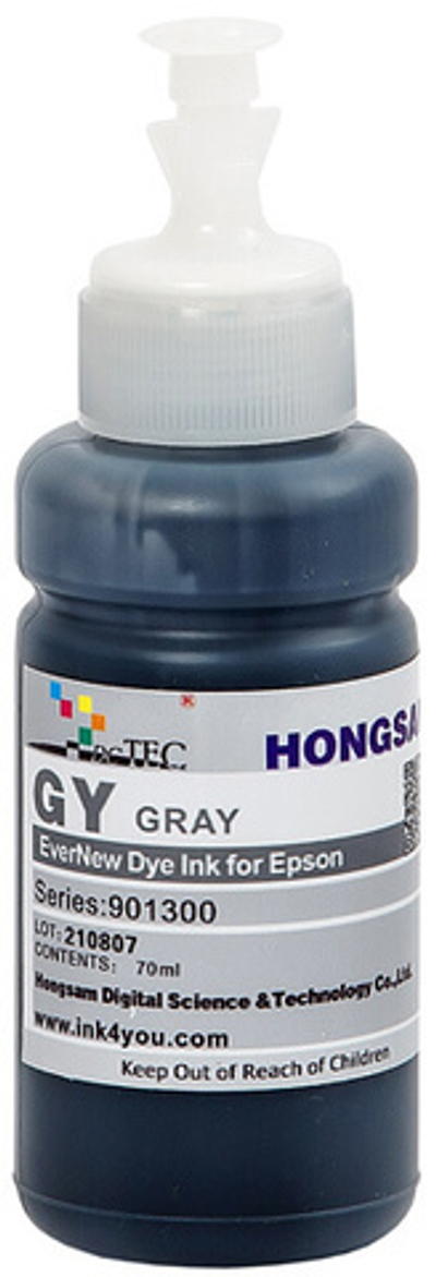 Чернила DCTec — HONGSAM водорастворимые для Epson серия: 901300 - Gray (Серый) 70 мл. с дозатором