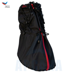 Легкий чехол с подошвой из резины на аппарат Илизарова на голени и стопе. Ткань Сорочка. Цвет изделия черный, цвет молния красная Размер OGSRZU-13