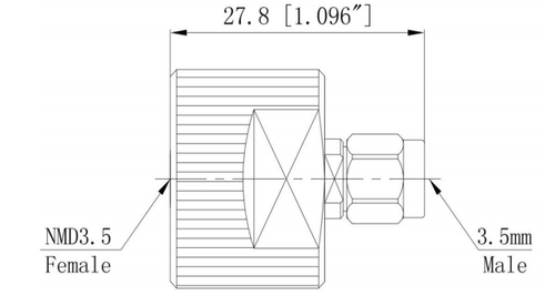 LT-NMD3.5F-3.5M, Коаксиальный переходник NMD 3.5мм (розетка) / 3.5 мм (вилка)