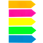 Закладки клейкие "Basy", 12 х 45 мм, стрелки, пластиковые,  5 цв х 25 листов