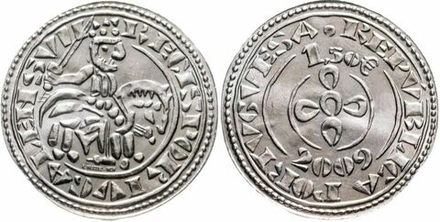 Португалия 1,5 евро, 2009 Морабитино Короля Саншу II