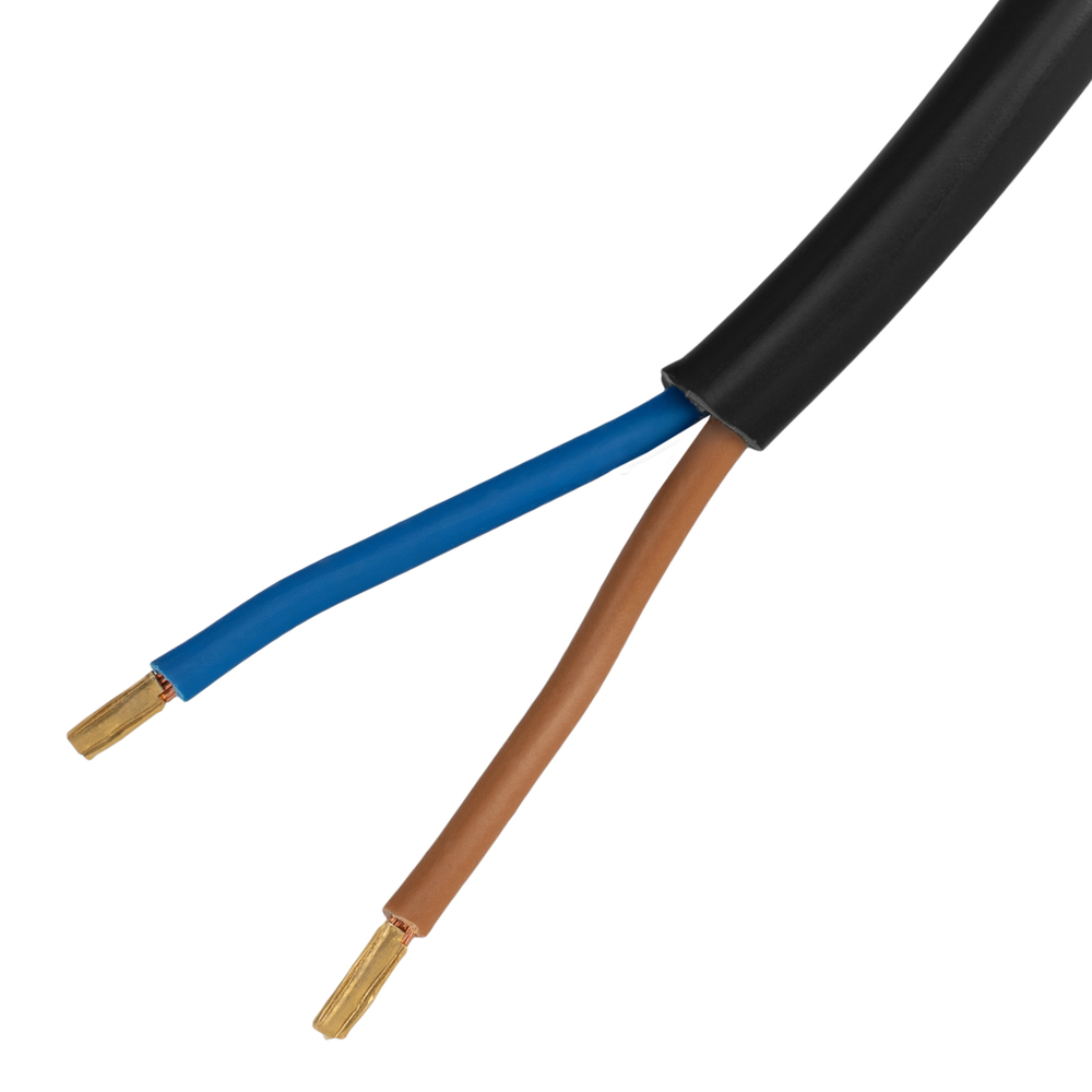 Шнур сетевой Energy Series, ПВС, 1,5 м, 2 x 1 мм, с неразборной вилкой, черный, Denzel