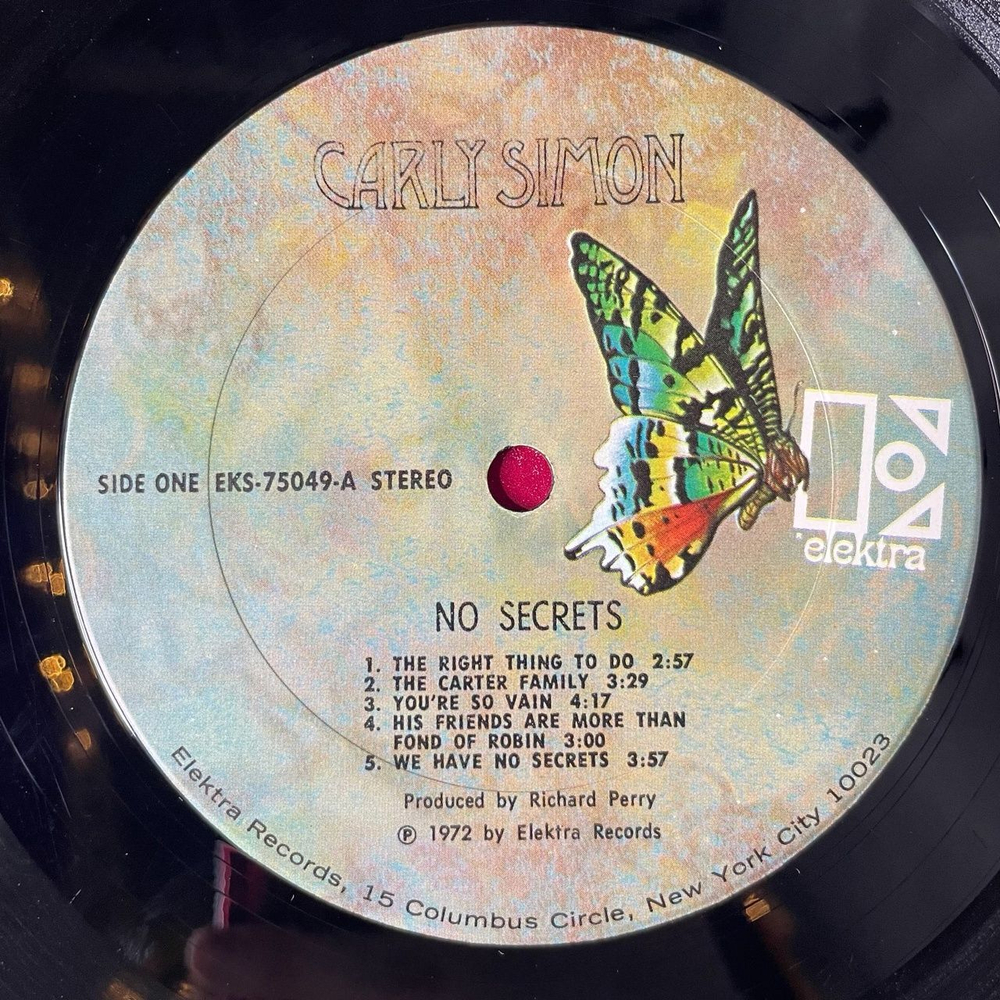 Винтажная виниловая пластинка LP Carly Simon No Secrets (USA 1972)