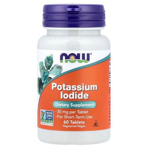 NOW Foods, Йодид калия, 30 мг, 60 таблеток