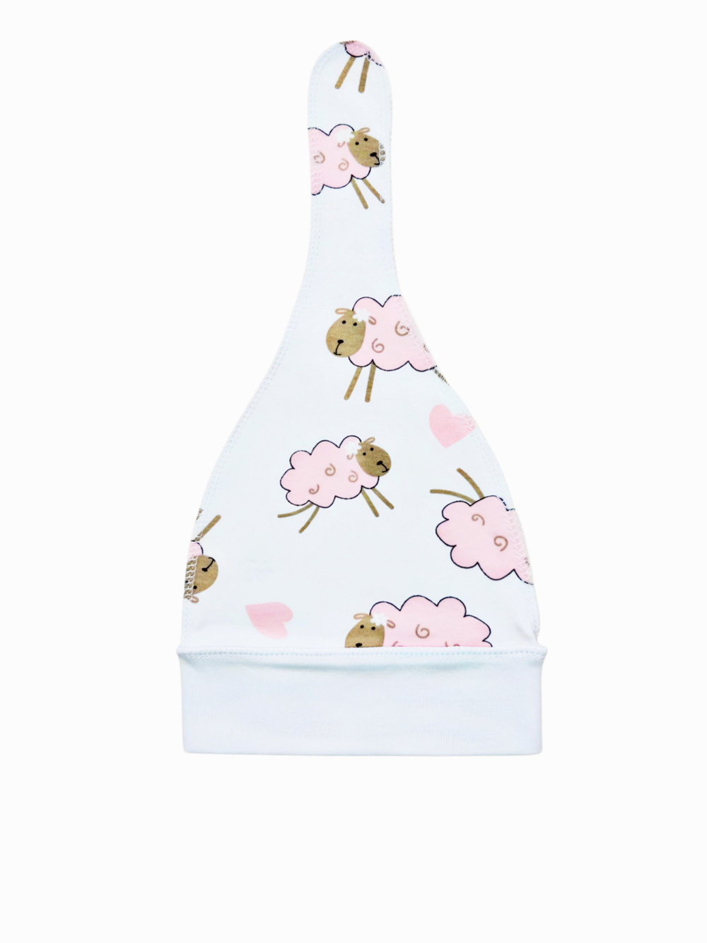 Шапочка-узелок Барашки pink