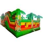 Коммерческий надувной батут "Джунгли" с горкой, 10*5*3 м