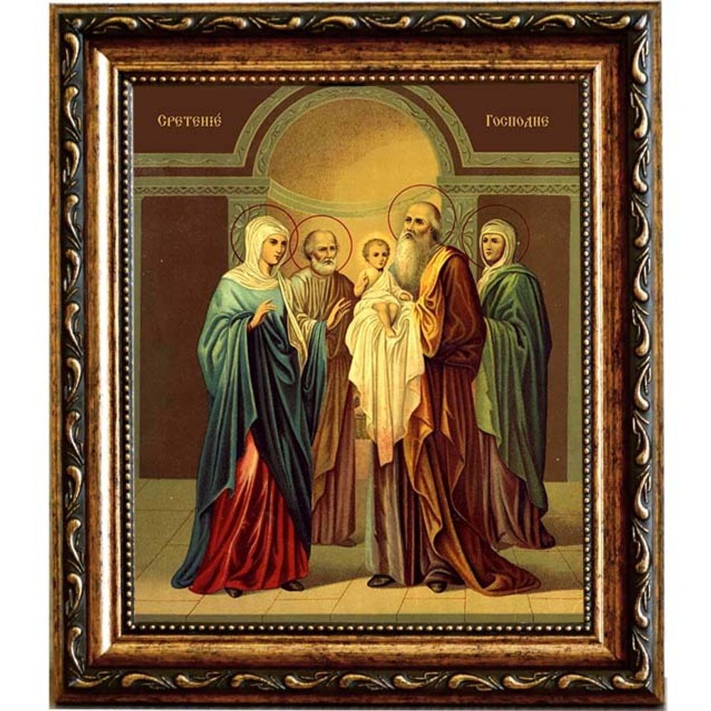 Сретение Господне. Икона на холсте.
