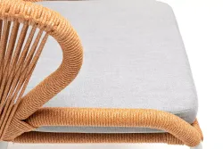 "Милан" стул плетеный из роупа, каркас алюминий светло-серый (RAL7035) муар, роуп оранжевый меланж круглый, ткань светло-серая