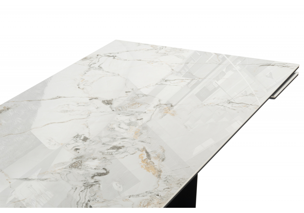 Керамический стол Woodville Бор 180(240)x90 cold jade, черный