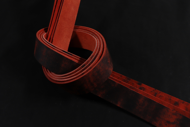 Ременная заготовка красная лофт гладкая