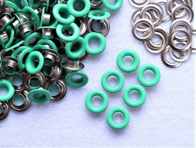 Люверс №5 (8мм), цвет- Ментол, эмаль/сталь, уп.-10 шт