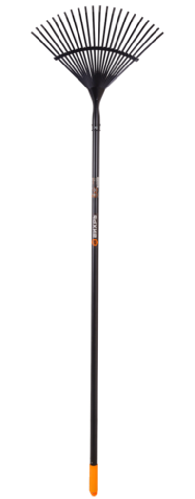 Грабли веерные 22 зуба, сталь, металлический черенок