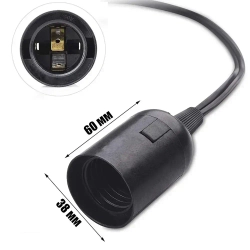 Патрон E27 с проводом и выключателем 1.8м Орбита OT-ELS11 Черный