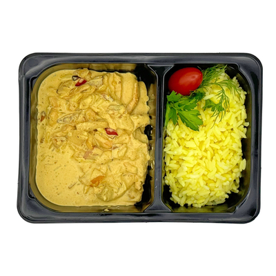 Куриная грудка карри с рисом