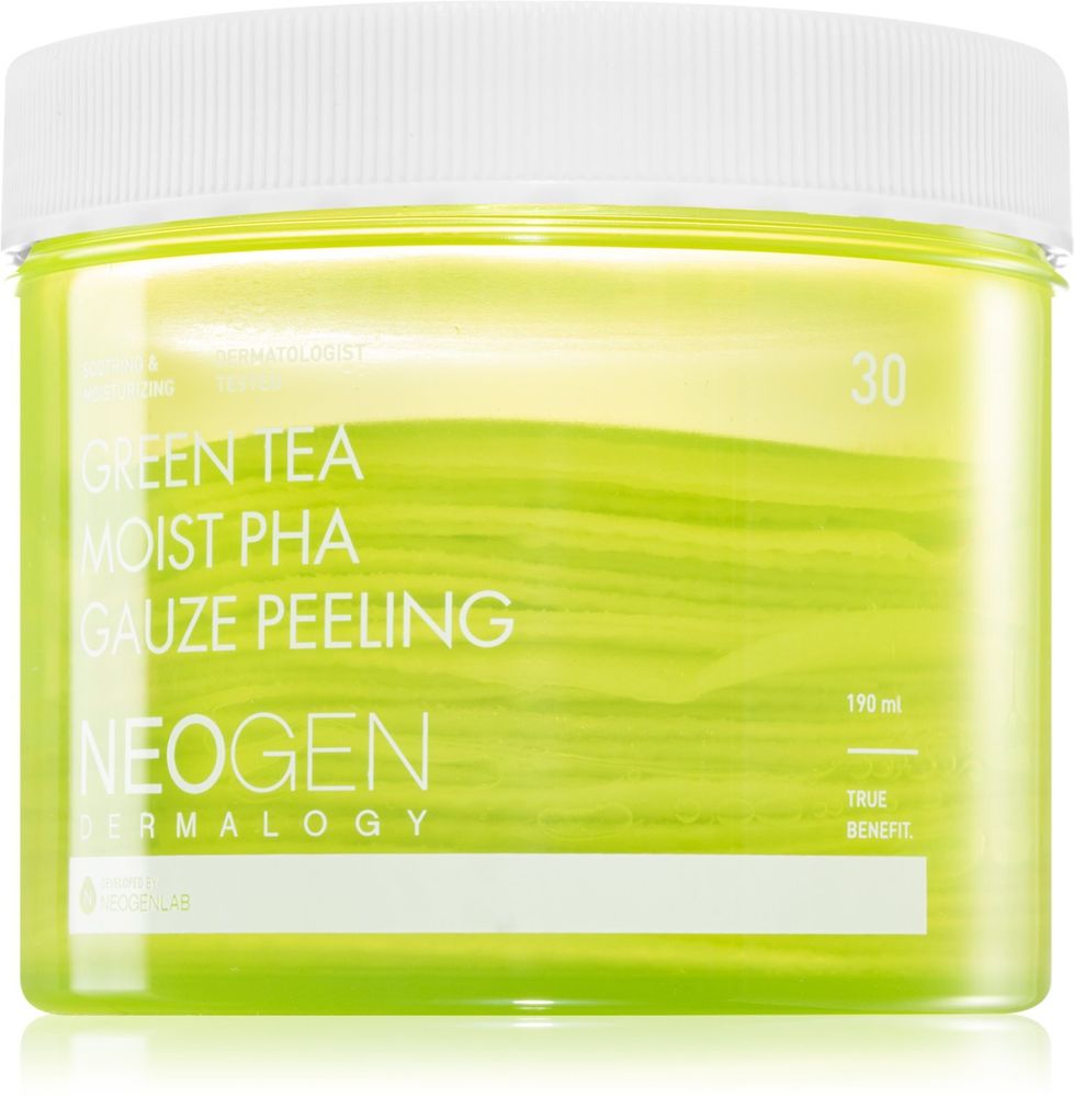 Neogen Dermalogy Clean Beauty Gauze Peeling Green Tea Moist PHA - отшелушивающие салфетки для лица с увлажняющим эффектом /  30 szt.   / GTIN 8809653244265