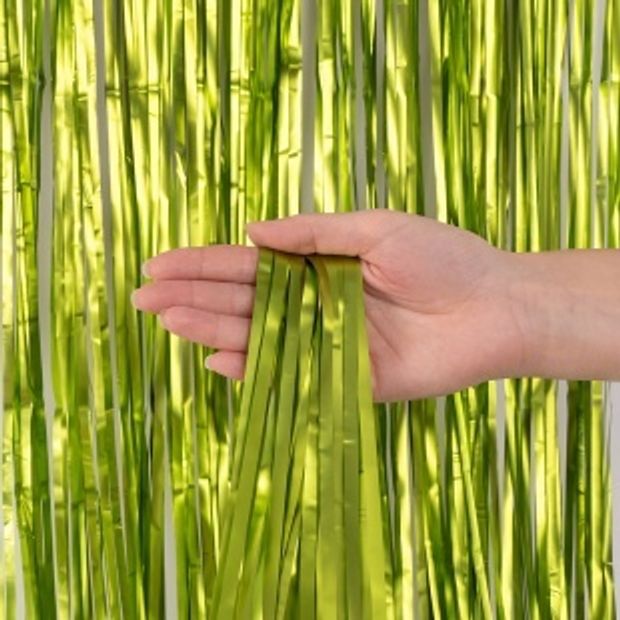 Занавес Дождик Зеленый, Матовый металл, 100*200 см