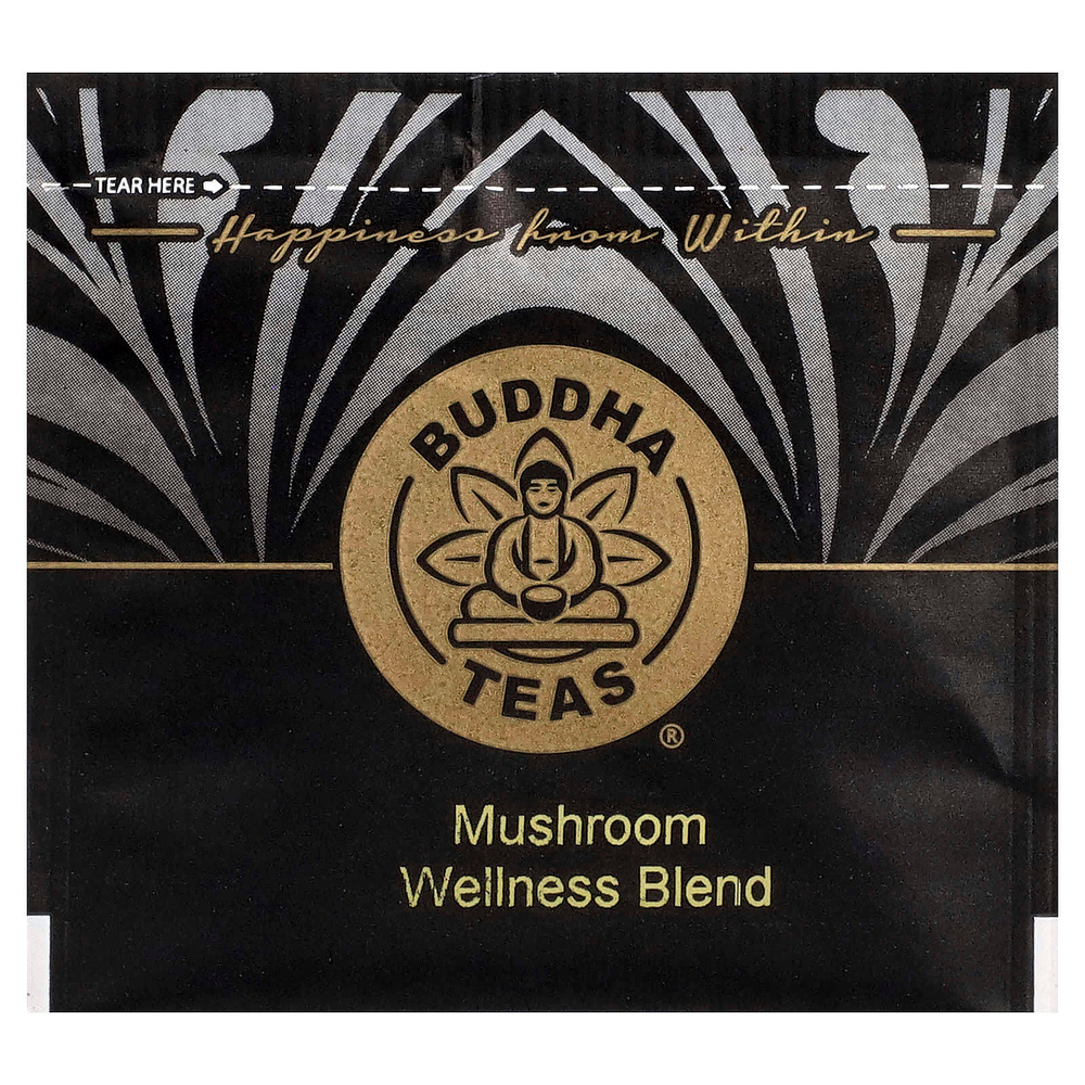 Buddha Teas, Organic Herbal Tea, оздоровительная смесь с грибами, без кофеина, 18 чайных пакетиков, 36 г (1,27 унции)