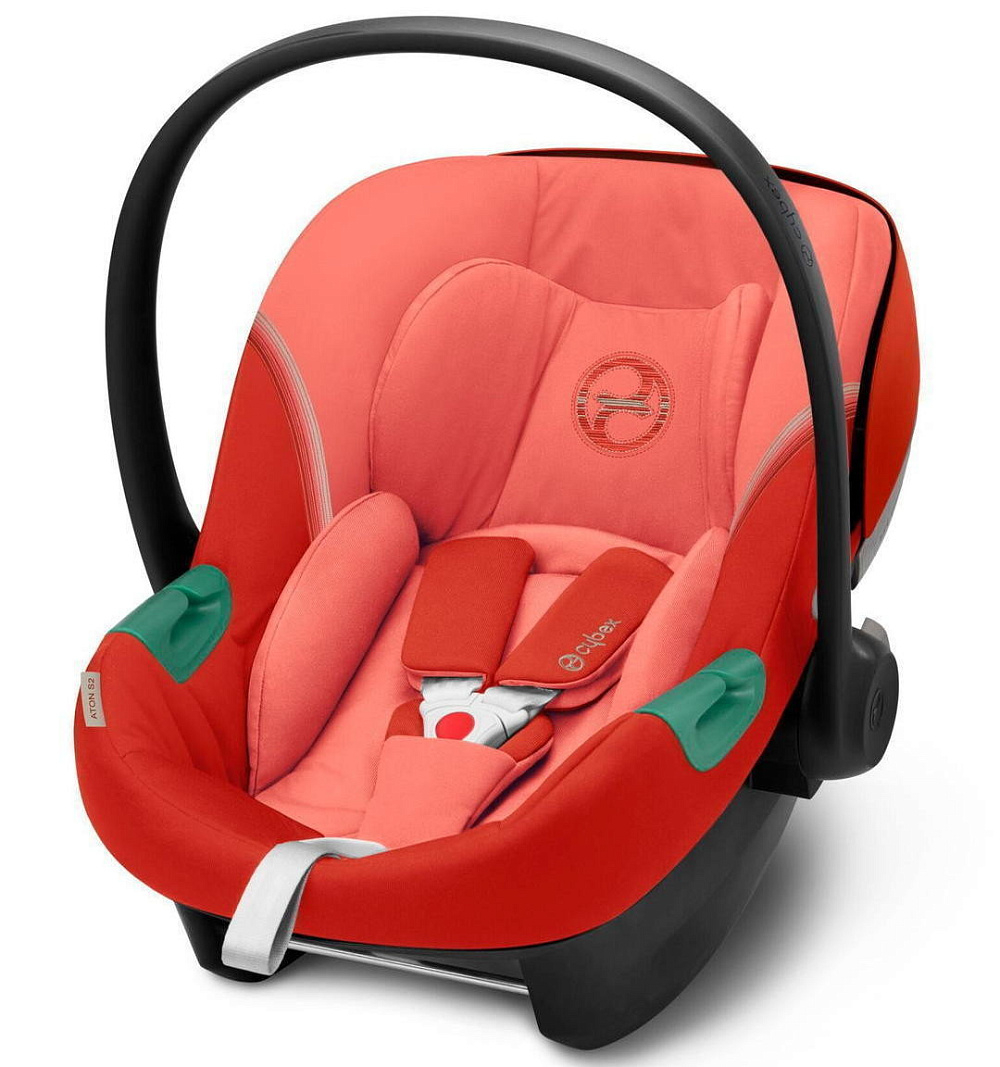Коляска Cybex Coya Matt Black Frame Aton S2 i-Size Hibiscus Red Leaf Green с дождевиком