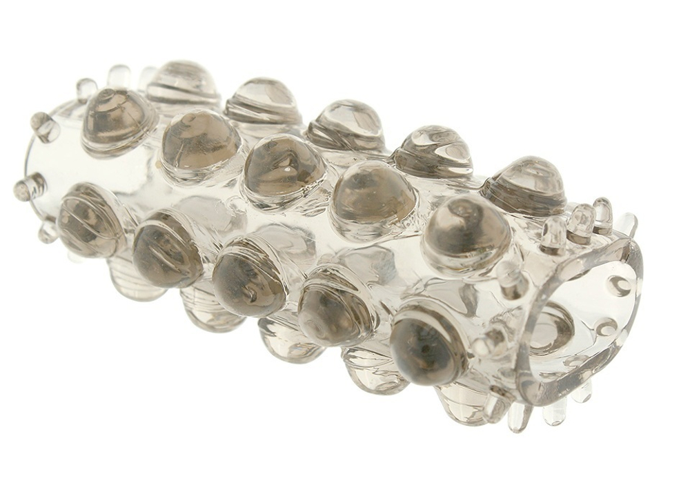 Дымчатая рельефная насадка POWER STRETCHY (Цвет: дымчатый)