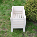 Сундук скамья 37х72х45, Эпларо, ящик для хранения вещей, деревянный, тумба в прихожую, для мангала и для сада, массив сосны, белый, Dipriz