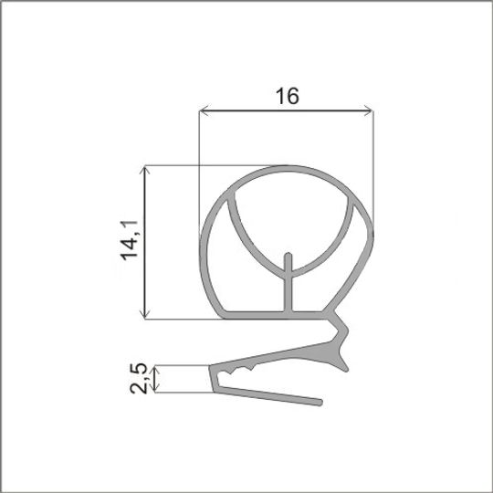Уплотнитель на морозильник горизонтальный Frostor F 400 S 1185*585 мм(001/002)