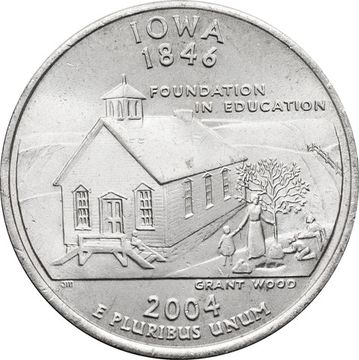 25 центов (1/4 доллара, квотер) 2004 США «Штат Айова» (P)