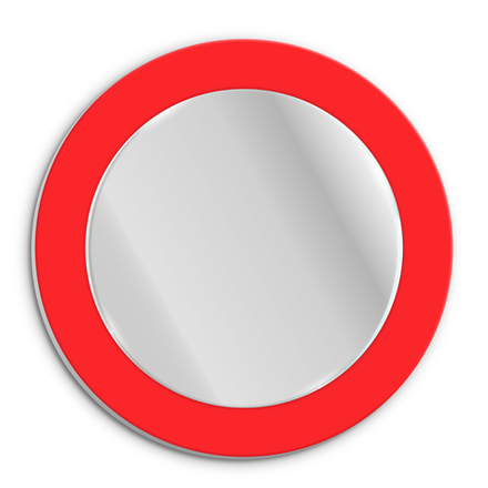 Зеркало круглое красное 560002237