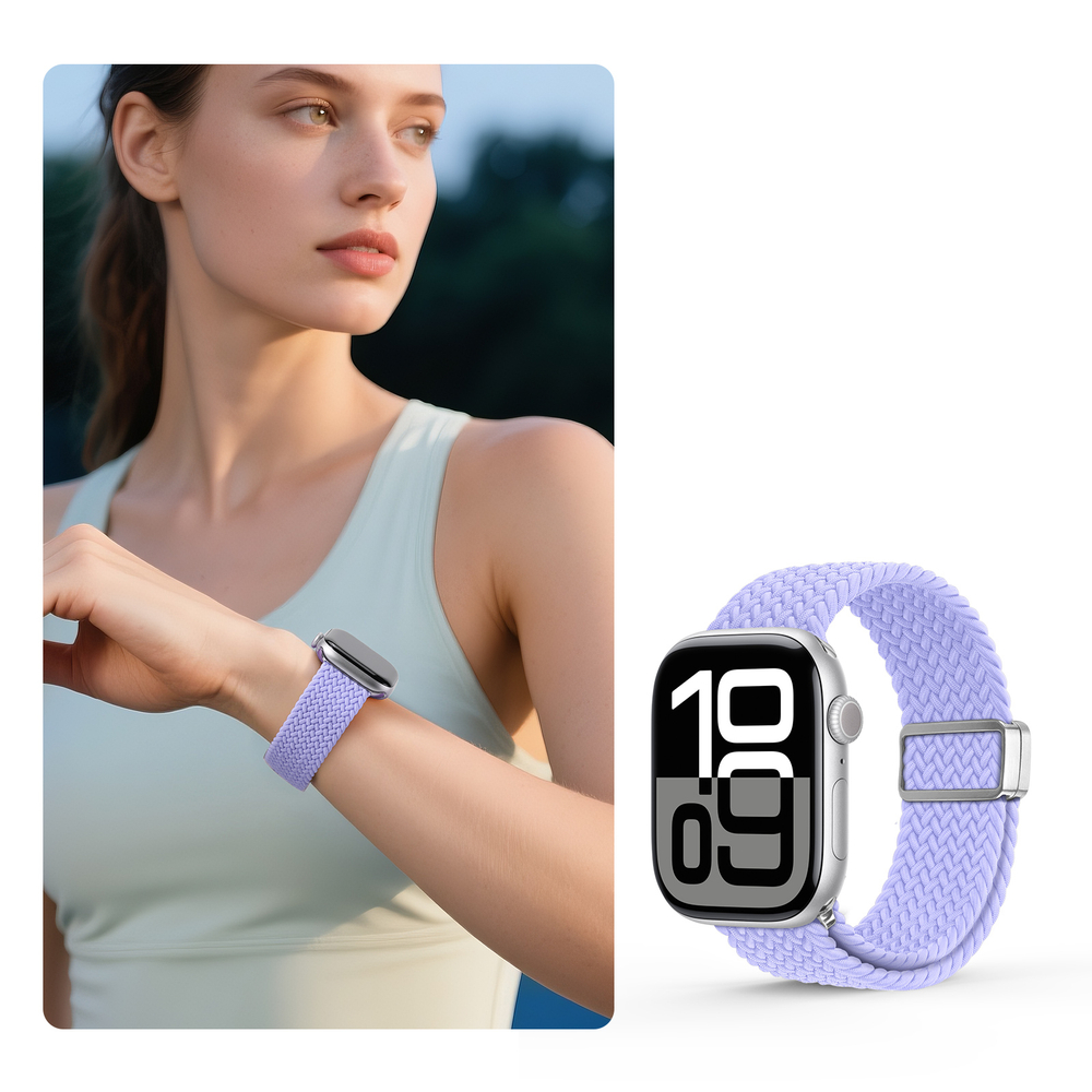 Эластичный ремешок фиолетового цвета (Misty Purple) для смарт часов Apple Watch размером 38, 40, 41 и 42MM, серия Mixture Ultra Series от Dux Ducis