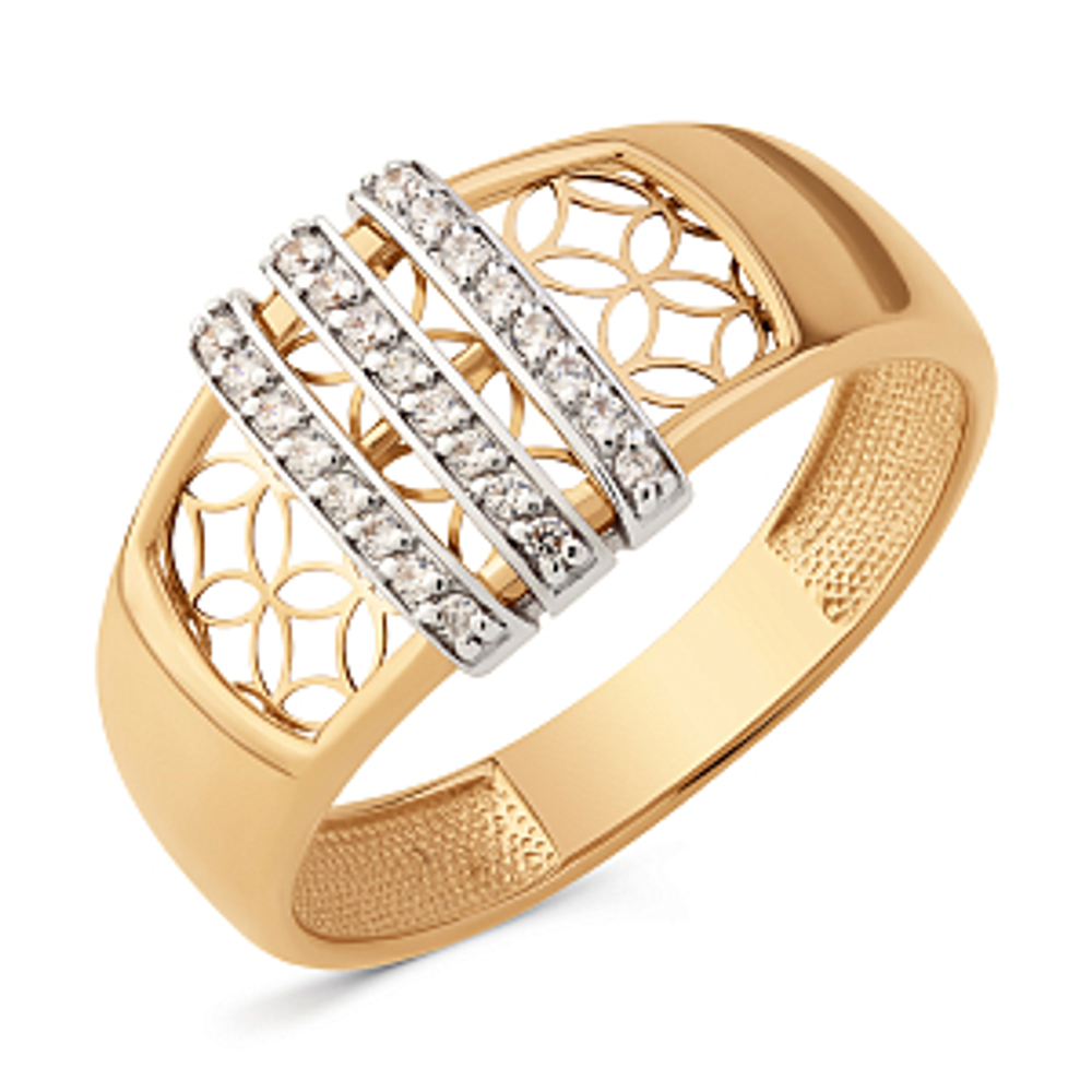 Кольцо из золота с фианитами