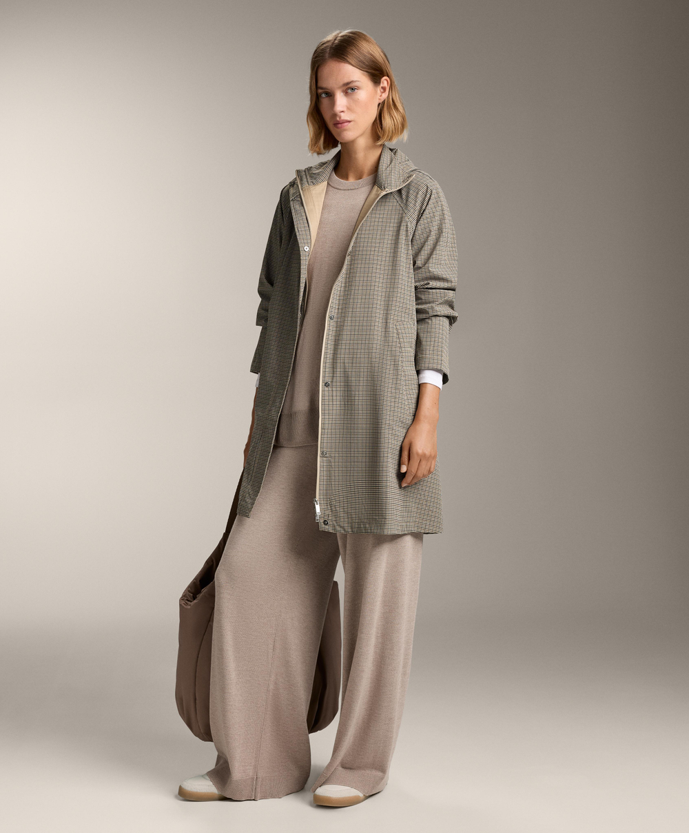 Oysho Вязаный джемпер с круглым вырезом с кашемиром, светло-коричневый