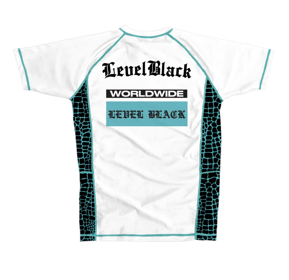 Рашгард Level x Black TEAL PYTHON WHITE