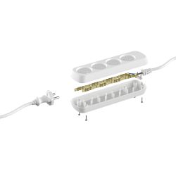 Удлинитель электрический ЭРА UDL-10-450 Greenline 4 розетки без заземления 5м ПВС 2x0.75мм2 | Бытовые удлинители