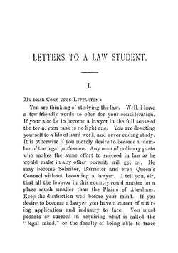 Letters To A Law Student | Jessel Burke Junius