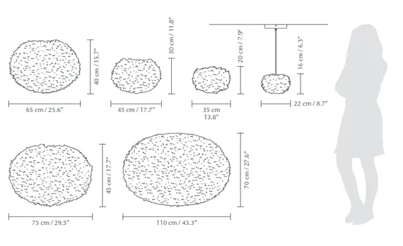 Плафон Umage EOS XXL Ø110х70 см, белый