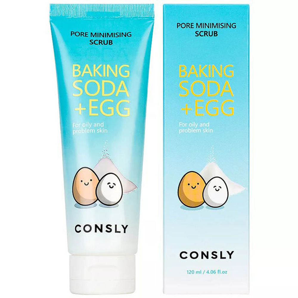 Consly Скраб для лица с содой и яичным белком 120 гр