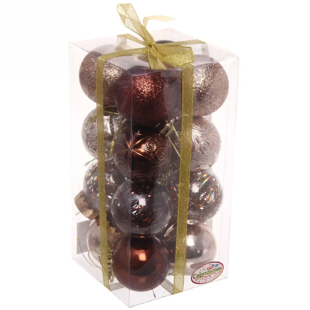 Набор шаров «Волшебный вальс» 5 см (16 предметов), шампань/шоколад