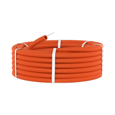 Труба ПНД гибкая гофр. д.16мм, тяжёлая с протяжкой, 100м, цвет оранжевый