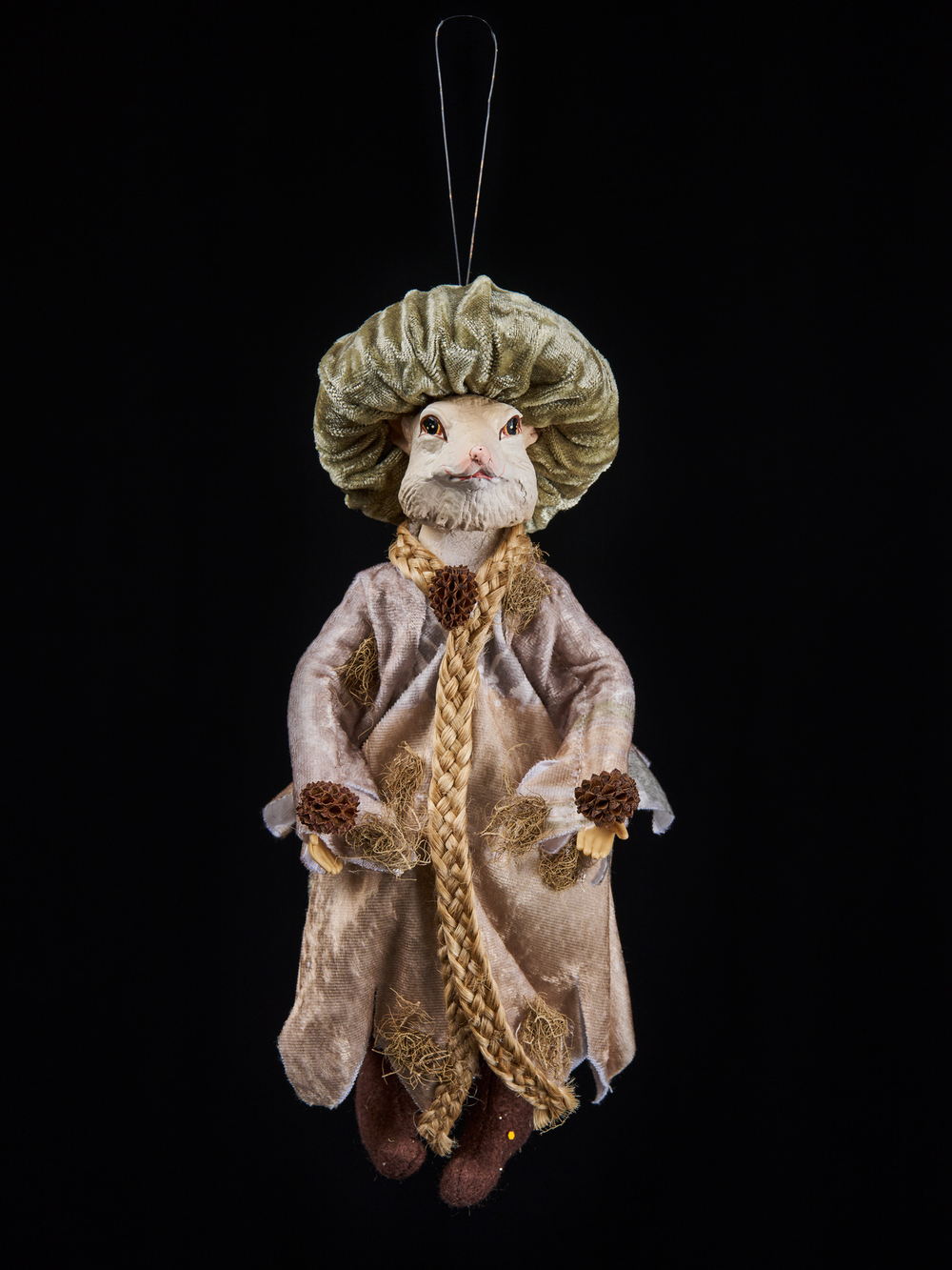 Елочная игрушка Мышь 14х25см ChristmasDeLuxe коричневая