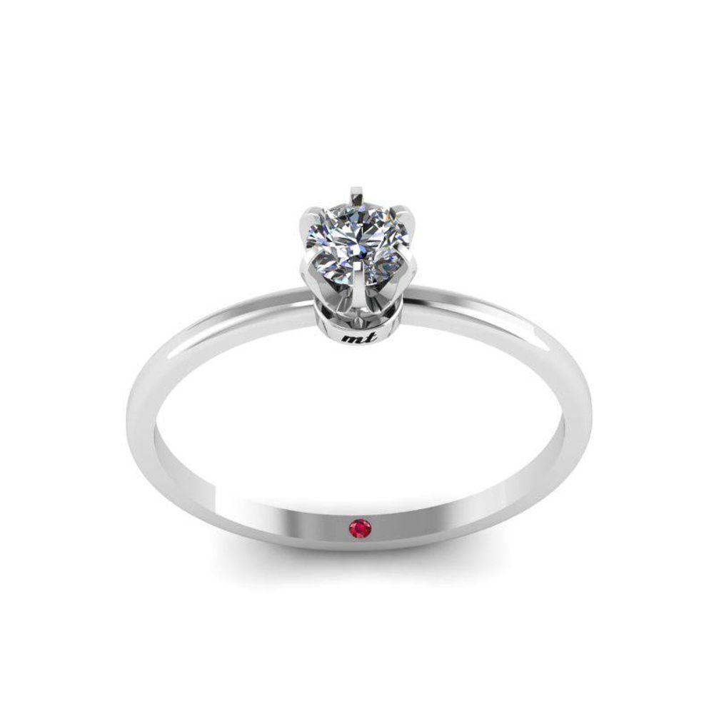 Кольцо Princess Round, муассанит, гранат