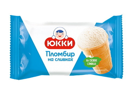 Мороженое вафельный стаканчик "Пломбир на сливках" ванильный 75г. Юкки