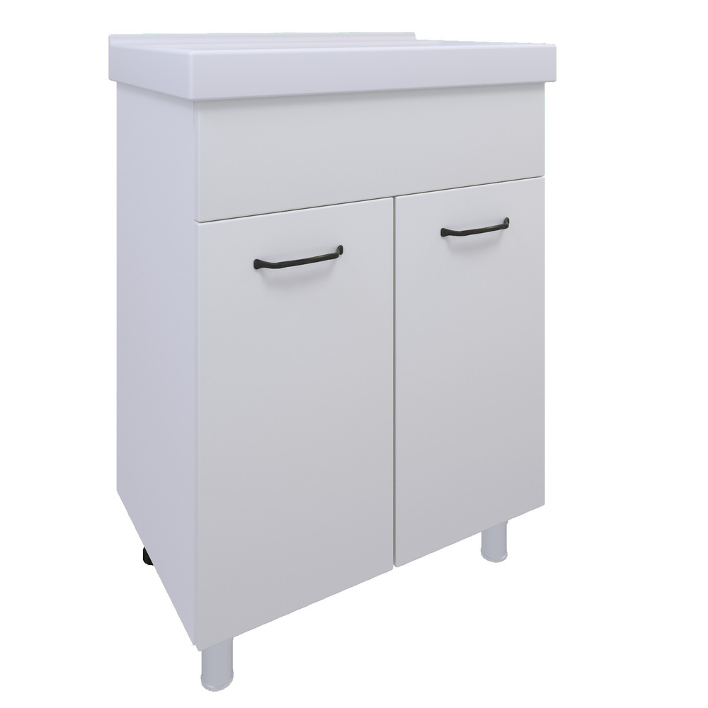 Тумба под раковину, 2 двери, 600, коллекция (Лада, Cersanit Como, Основной, Белый снег, Молочный глянец)