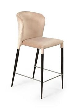 Стул полубарный Albert, бархат бежевый 5/опора конус