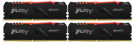 Оперативная память 32Gb Kingston Fury Beast RGB KF436C17BBAK4/32 DDR4 3600MHz CL17 DIMM (4x8Gb KIT) RTL