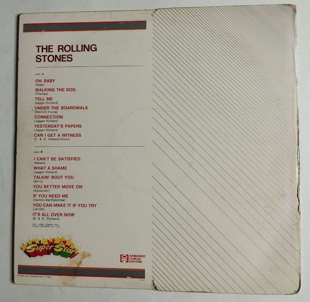 Винтажная виниловая пластинка LP Rolling Stones I Cant Be Satisfied (Italy 1982)