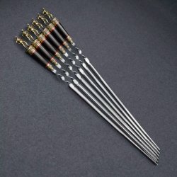 Подарочный набор шампуров "ВДВ", рукояти черный мореный граб